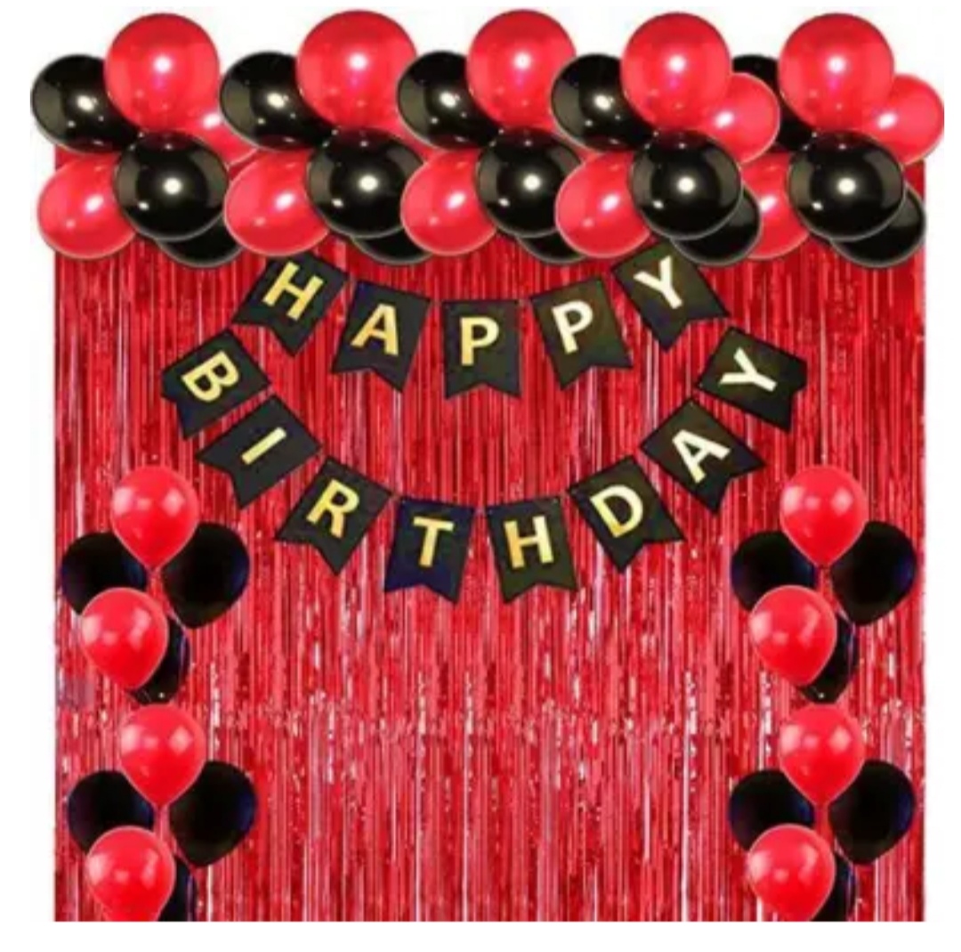 Picture of Happy birthday low budget combo set golde and black/Red and Black/Blue and Silver