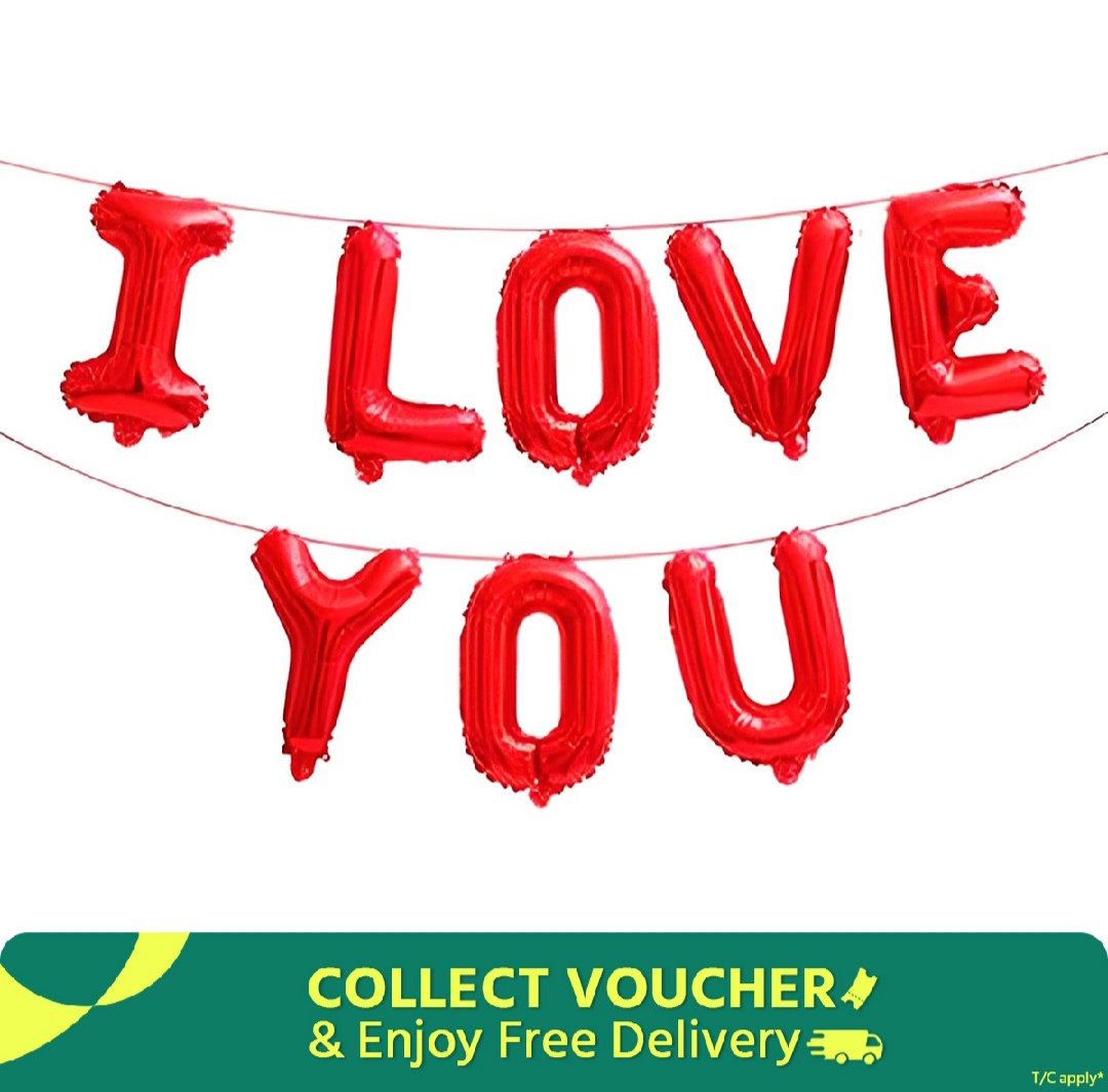 Picture of I Love You Letter Helium Gas Foil Balloon Wedding Anniversary Party Valentine's Day Decoration Happy Birthday Decoration