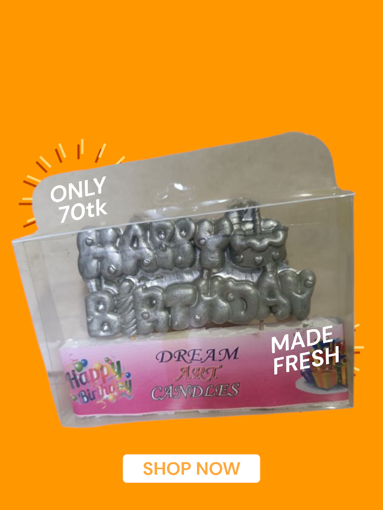 Picture of Metallic silver happy birthday letter candle silver/Happy Birthday Letter Candles silver colour