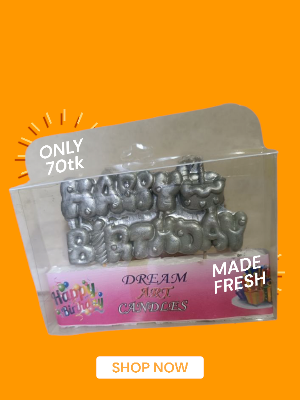 Picture of Metallic silver happy birthday letter candle silver/Happy Birthday Letter Candles silver colour