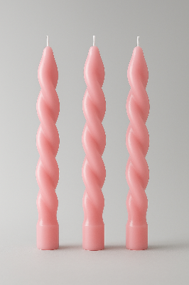 Picture of Long Twisted Table Candles Spiral Luxury Candles