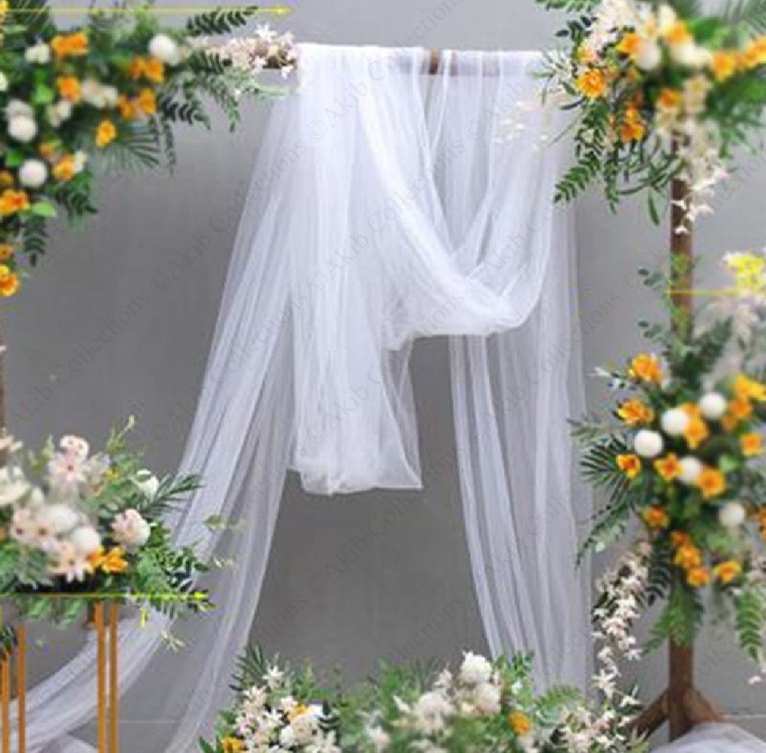 Picture of White Tissue Fabrics For Birthday, Wedding and Party Decoration