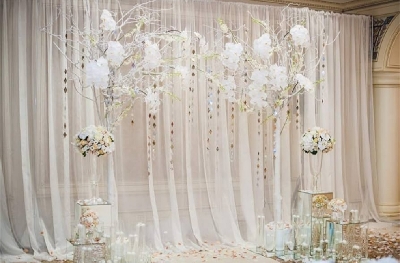 Picture of White Tissue Fabrics For Birthday, Wedding and Party Decoration