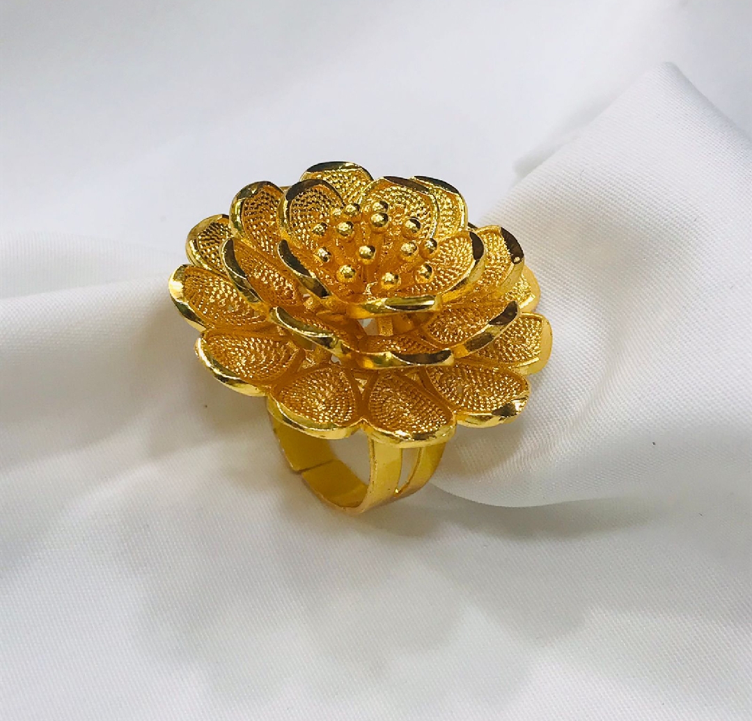 Picture of Adjustable Dubai Gold Finger Ring For Girls & Women