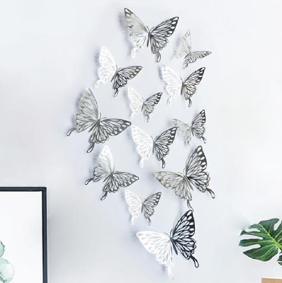 Picture of 3D Butterfly Wall Stickers, Pack of 12, for Home Decor, Various Sizes