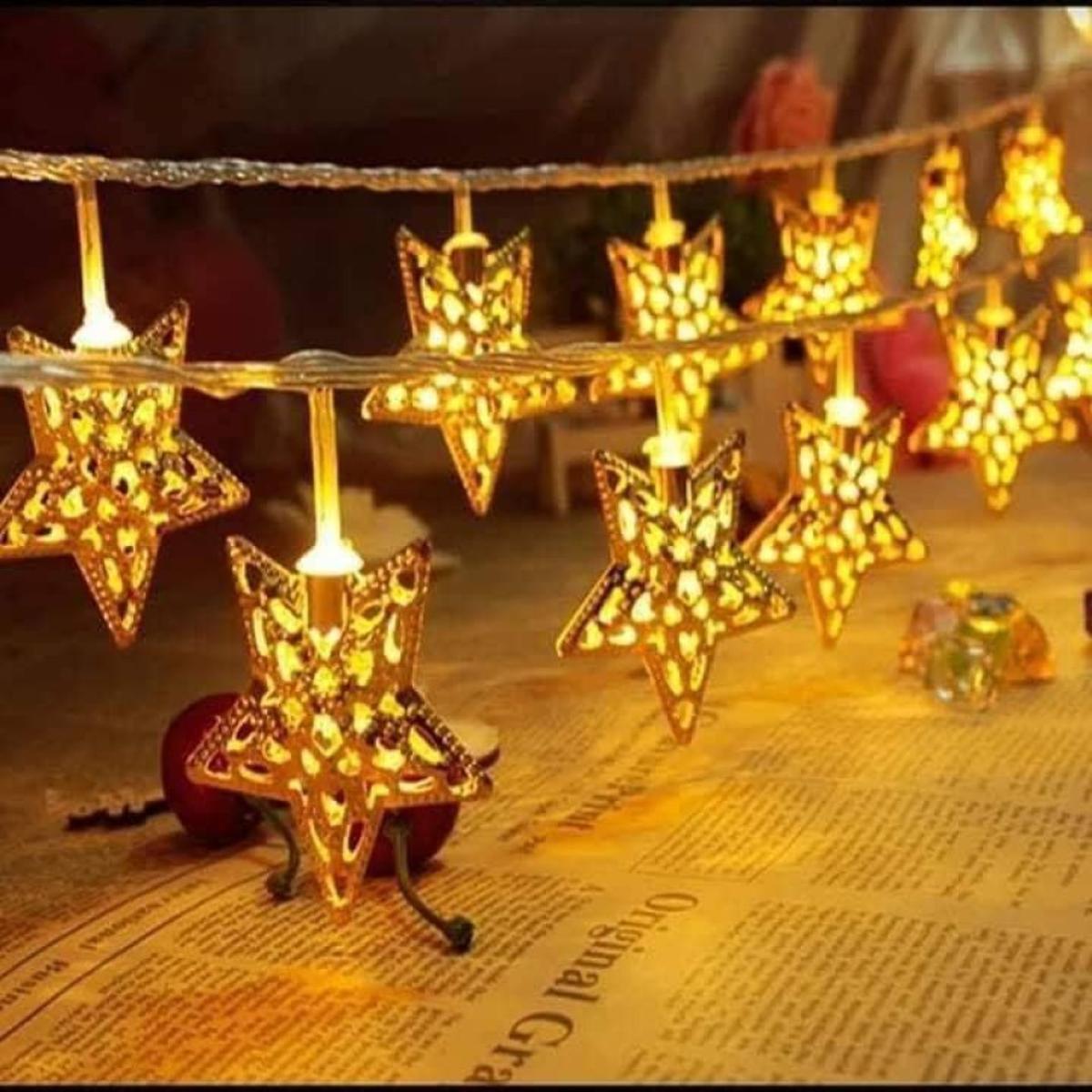 Picture of Multicolor Metal Star Fairy Light, Metal Star String Light - Fairy lights 20pcs string lights Party Wedding Decoration