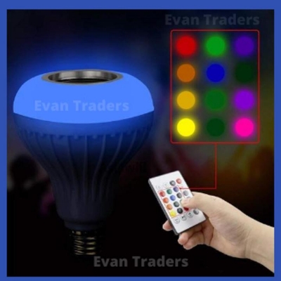 Picture of Led Remote Control Bluetooth Speaker Music Bulb, RGB remote control Bluetooth music bulb lamp- Pin System