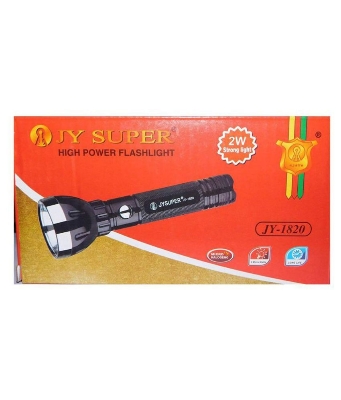 Picture of Torch Light JY SUPER 1820 2W LED Torch Lite Rechargeable & Aluminum Body Hand Torch With Lithium Battery And Charger