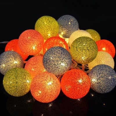 Picture of LED Cotton Ball Light ,String Lights with 20 LED Decorative Light for Indoor Party, Wedding, Holiday and Festival Celebration (Colorful)