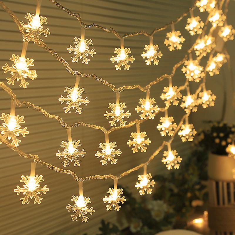 Picture of Snow Flake 28 Led 5 Meter String Lights, Plug in Fairy String Lights, Extendable for Indoor, Outdoor, Wedding Party, Christmas Tree, New Year, Garden Decoration