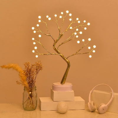 Picture of Bonsai Tree Light Lamp for Home Decoration Items and  Kids Room |Battery Powered | USB Adapter Table Lamp