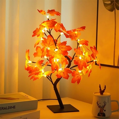 Picture of Maple Leaves Tree Light, LED Maple Leaf Tree Shape Pendulum Table Lamp with USB Interface for Eid, Gift and Home Bedside Decoration