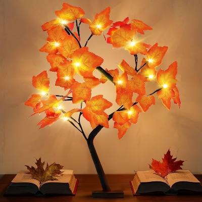 Picture of Maple Leaves Tree Light, LED Maple Leaf Tree Shape Pendulum Table Lamp with USB Interface for Eid, Gift and Home Bedside Decoration