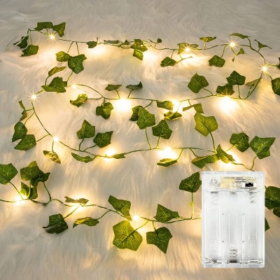 Picture of Battery Operated Leaf Fairy String Light, Artificial Pata Light for Flower Garland Hanging Plants for Indoor Use Wedding Party Decoration