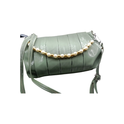 Picture of Pearl chain kuchi double belt crossbody shoulder sidebag for girls |