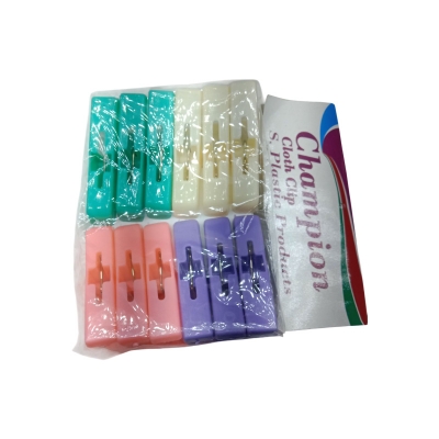 Picture of 12 pics Best Quality Colorful Plastic Cloth Clip Multi colors cloth hanger |