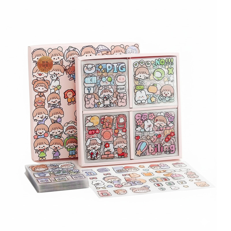 Picture of 100PCS Cute Cartoon PET Waterproof Stickers Album Diary Journal Decorative Scrapbooking DIY Sticker With Box | |