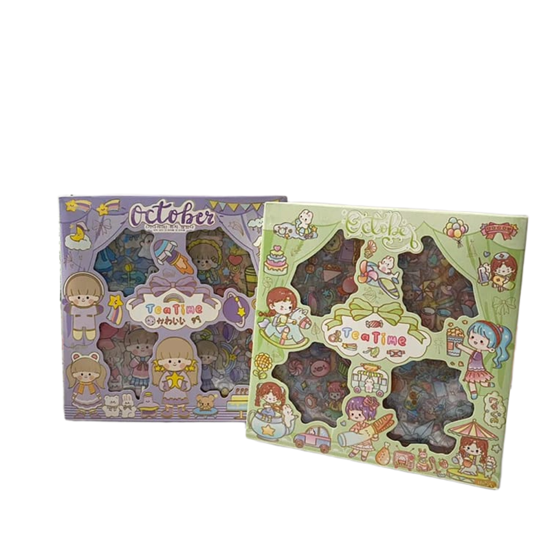 Picture of Stiker Tea Time October Box Isi 100Pcs Waterproof - Stiker Karakter TeaTime