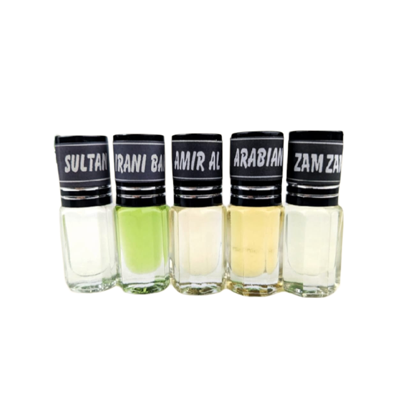 Picture of ROYEL Fragrance Traditional perfume type Attar - 5pcs different Fragrance combo attar perfume for Mens Non-alcohol Halal Perfume Package