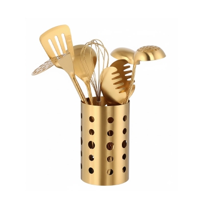 Picture of Spoon holder golden colour 6 inch long 4 inch high golden colour stainless steel