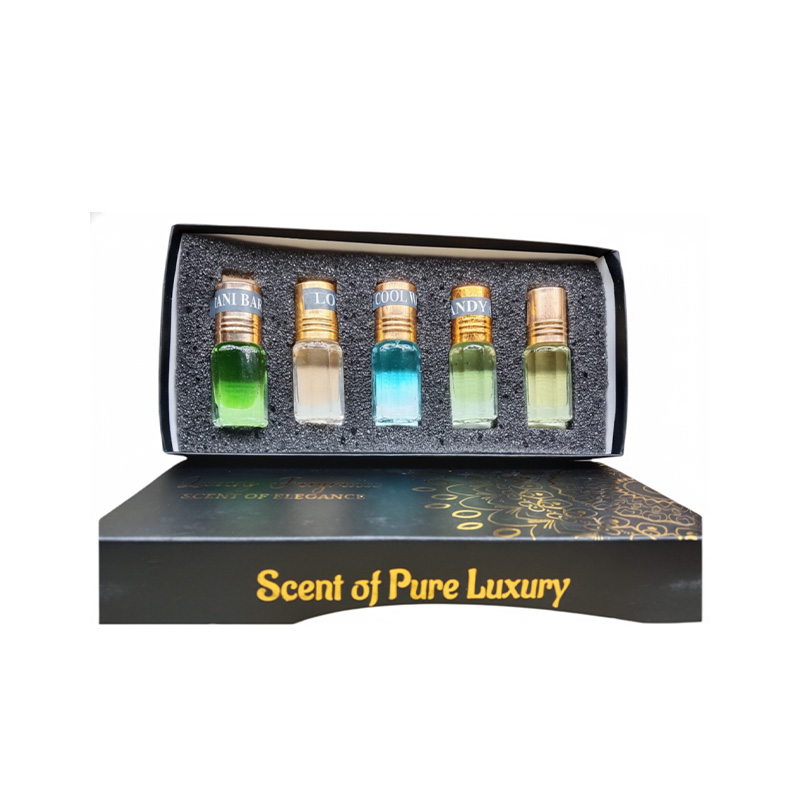 Picture of ROYEL Fragrance Traditional 5pcs Attar different Fragrance combo attar perfume for Mens Non-alcohol Halal Perfume Package RA5