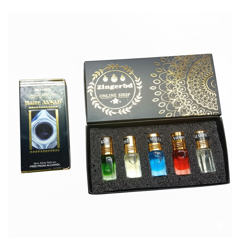 Picture of Premium Arabian Attar Combo Pack 5 in 1 for Men - Ator for Men..Gift Hajri ASWAD