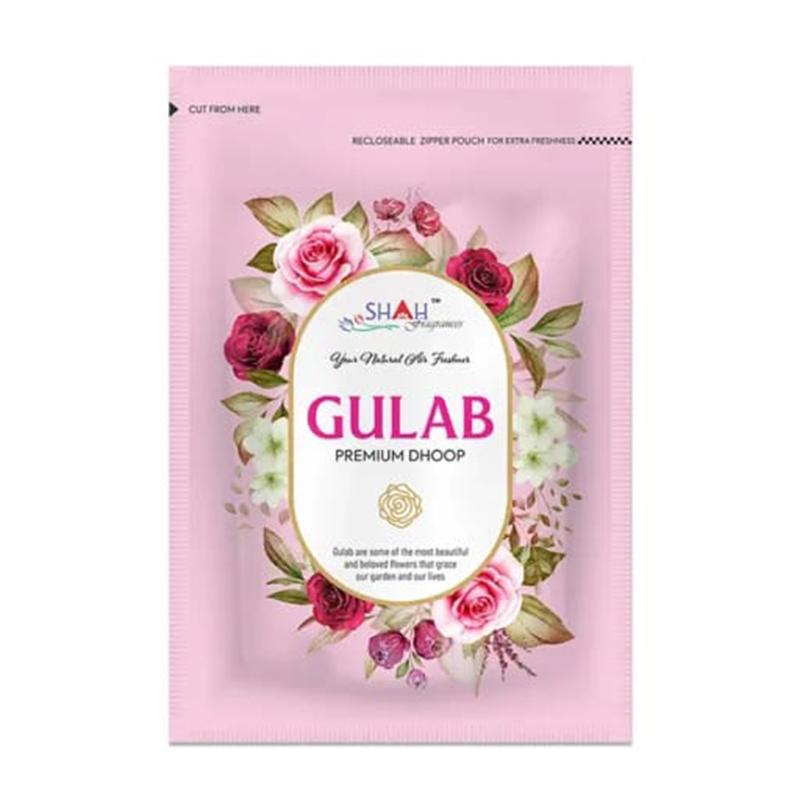 Picture of Gulab 20 sticks Gila Dhoop Zipper 	 SHAH FRAGRANCE