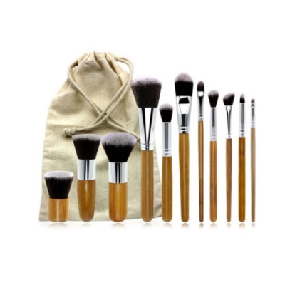 Picture of Bamboo Professional Makeup Brush With Sack Bag - 11pcs