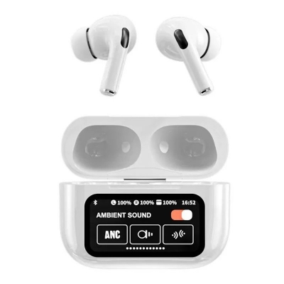Picture of A9 Pro Touch Screen ANC Wireless Earphones - TWS Noise-Cancelling Earbuds, Bluetooth Long Battery Life, HiFi Sound Quality