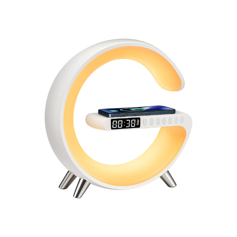 Picture of G63 Speaker Lamp - APP Control 3 in 1 Multi-Function Bluetooth Speaker With RGB Light and Alarm Clock G Lamp with Sunrise Alarm for Bedroom & Bedside table (G Speaker)