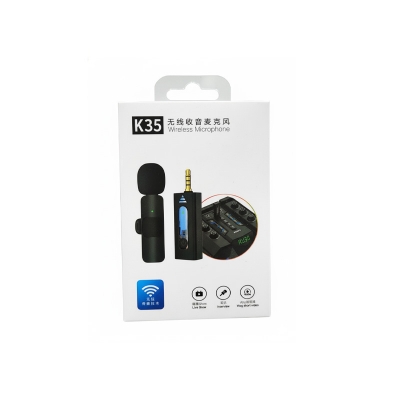 Picture of Wireless Microphone Record Microphone K35 2.4Ghz Smart Noise Cancelling Mini Portable Lavalier Mic On Live Streaming For Android Mobile 3.5Mm Male Port 4 Pole - Microphone
