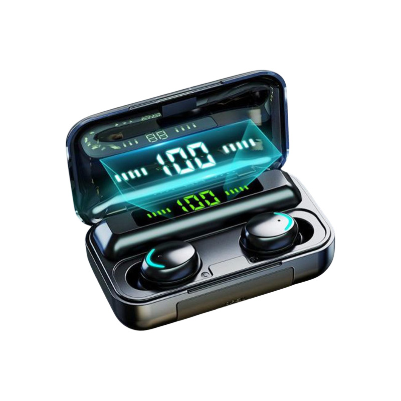 Picture of F9 smiley face new tws wireless bluetooth headset business sports earbuds digital display touch by Alpha