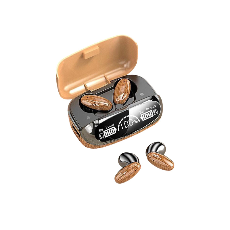 Picture of M35 Tws Wood Grain Bluetooth Earphone Led Display 9D Stereo Sound Music Headphone Wireless Earbuds Touch Control Sport Earphone With Mic - Bluetooth Headphone Alpha