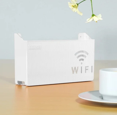 Picture of Wireless Wifi Router Shelf Storage Box Wall Hanging Plastic Organizer Box Cable Power Bracket Organizer Box Home Decor