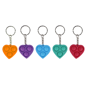 Heart Pop-It Fidget Keychain- Single piece