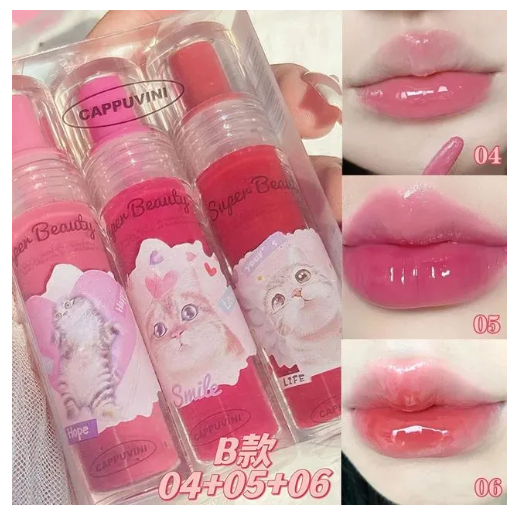 Picture of Cappuvini Cute Cat Lipgloss set 3 in 1