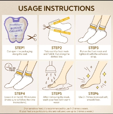 Picture of Lanbena Lavender Foot Peel Mask - 40g