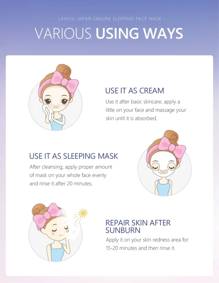 Picture of Laikou Japan Sakura Sleeping Face Mask 80g