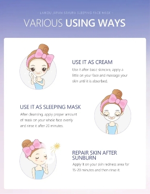 Picture of Laikou Japan Sakura Sleeping Face Mask 80g