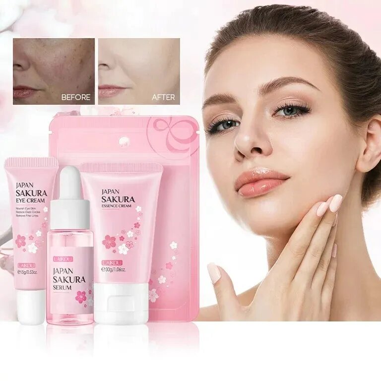 Picture of Laikou Japan Sakura Skin Care Set - 3 pcs
