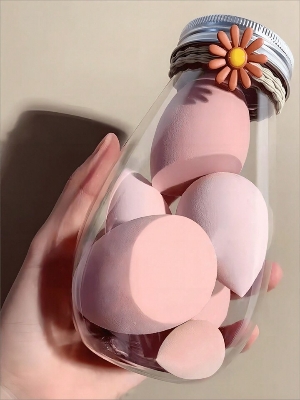 Picture of Sponges Makeup 6pcs Beauty Blender Makeup Puff Set With Bottle