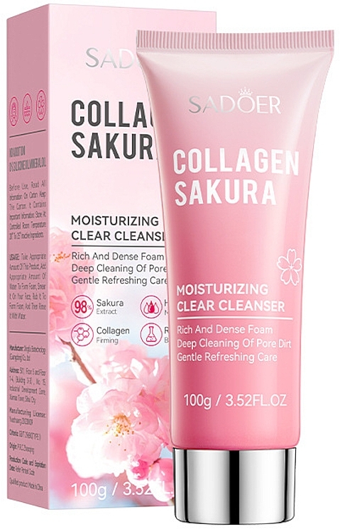 Picture of SADOER Collagen Sakura Moisturizing Clear Face Cleanser- 100g