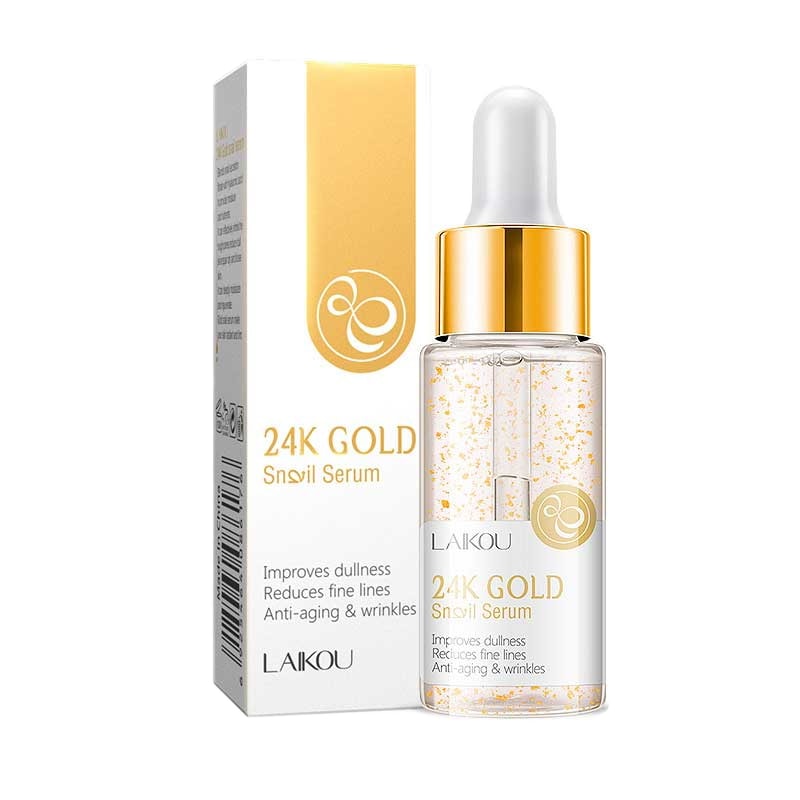 Picture of LAIKOU 24K Gold Snail Face Serum Anti-Aging Hyaluronic Acid Whitening Essence Nicotinamide Moisturizing Brighten Tighten Skin-17ml