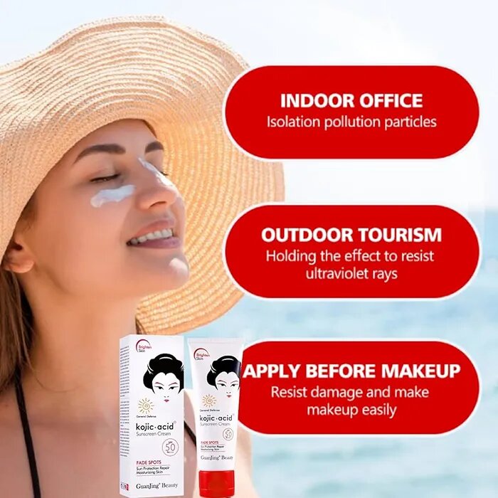 Picture of Guanjing Beauty Kojic Sunscreen Cream SPF 50 || 80 gm