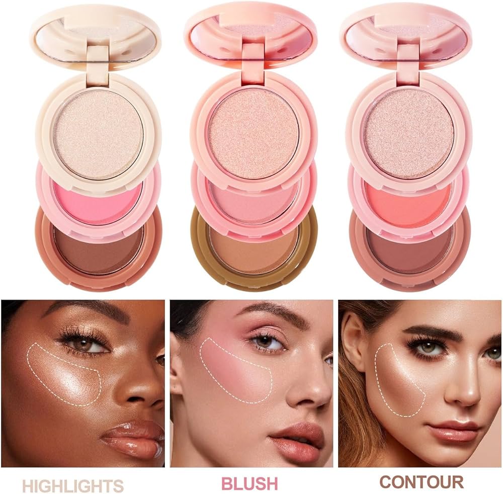 Picture of Miss Lara Blush & Highlighter 3 in 1..Shade : 01, Shade : 02