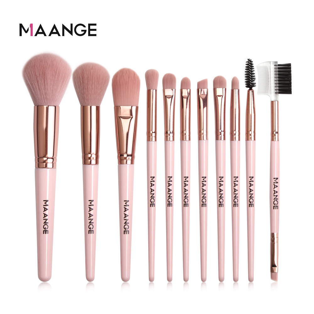 Picture of Maange Eye Brush Set -12 Pcs (Pink Colour)