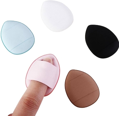 Picture of 4pcs/box Mini Powder Puff Set Finger Triangle Sizes Perfect for Face and Body - Loose Powder Blending Sponge