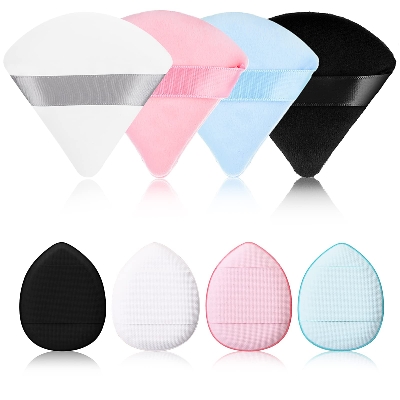 Picture of 4pcs/box Mini Powder Puff Set Finger Triangle Sizes Perfect for Face and Body - Loose Powder Blending Sponge