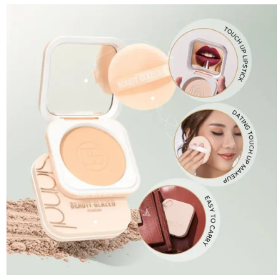 Picture of Beauty Glazed Face Powder 24h Oil Control Matte Flawless Full Coverage Velvet Compact