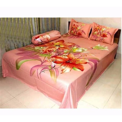 Picture of Double Size Cotton Bed Sheet With  2 Pillow Covers